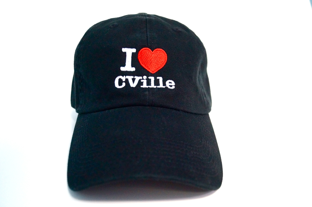 I Love Cville Hat Black With Red Heart image
